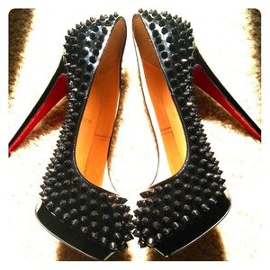 Blk Christian Louboutin Alti Pump Spikes/38, 160mm